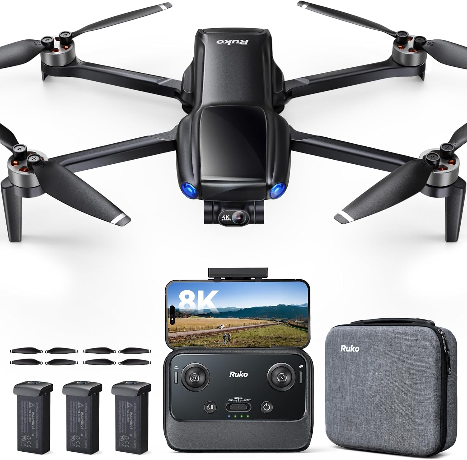 2K Drone with Camera for Adults & Beginners, Mini Drone with 2 Batteries